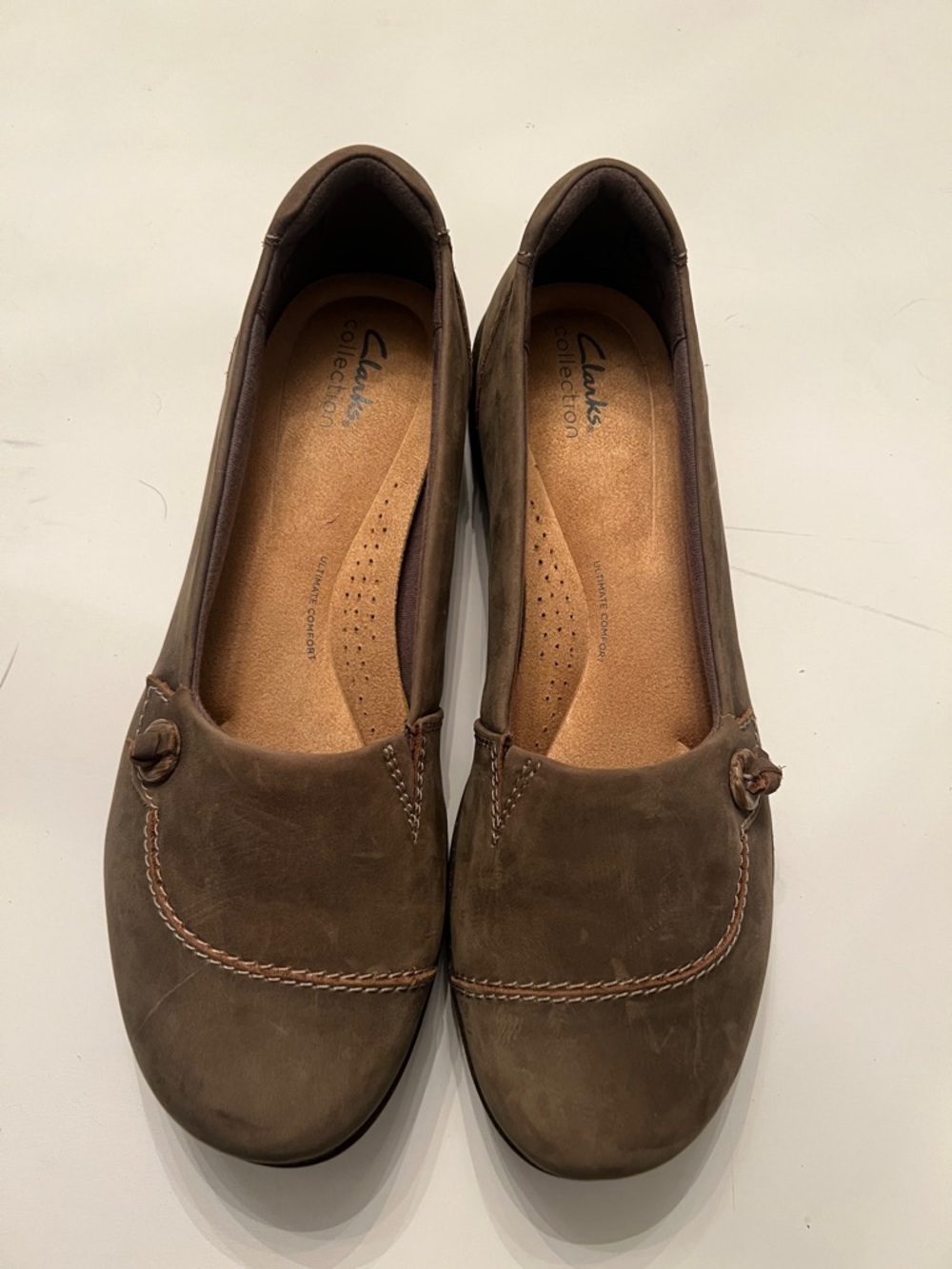 Clarks Brown Flats Roseville Sky Slip-On Women’s‎ Loafers Size 11